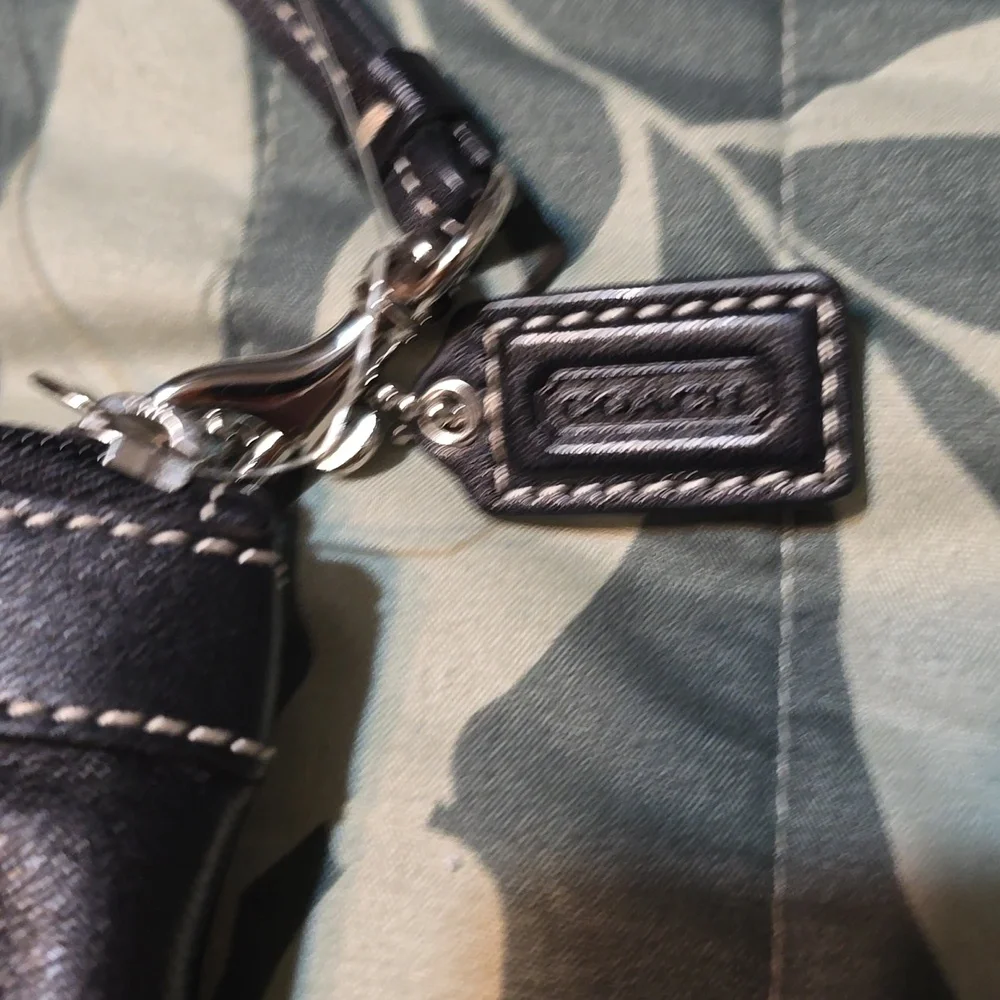 Coach Black Leather Wristlet